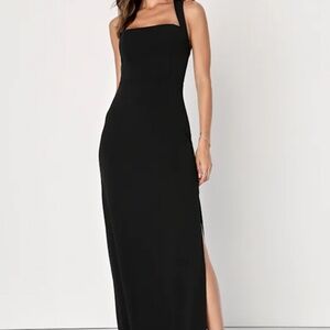 Glamorous Dedication Black Sleeveless Column Maxi Dress